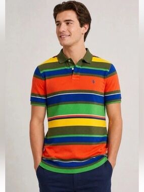 Polo Ralph Lauren Men’s Colorful Cotton Polo NWOT Classic Preppy Sz XL Textured